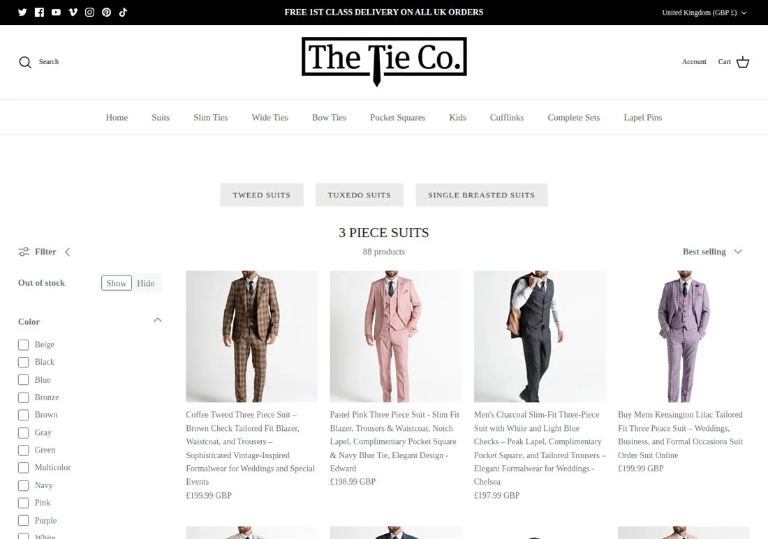 The Tie Company Shopify SEO Support gallery