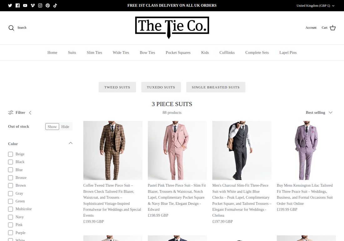 The Tie Company Shopify SEO Support gallery